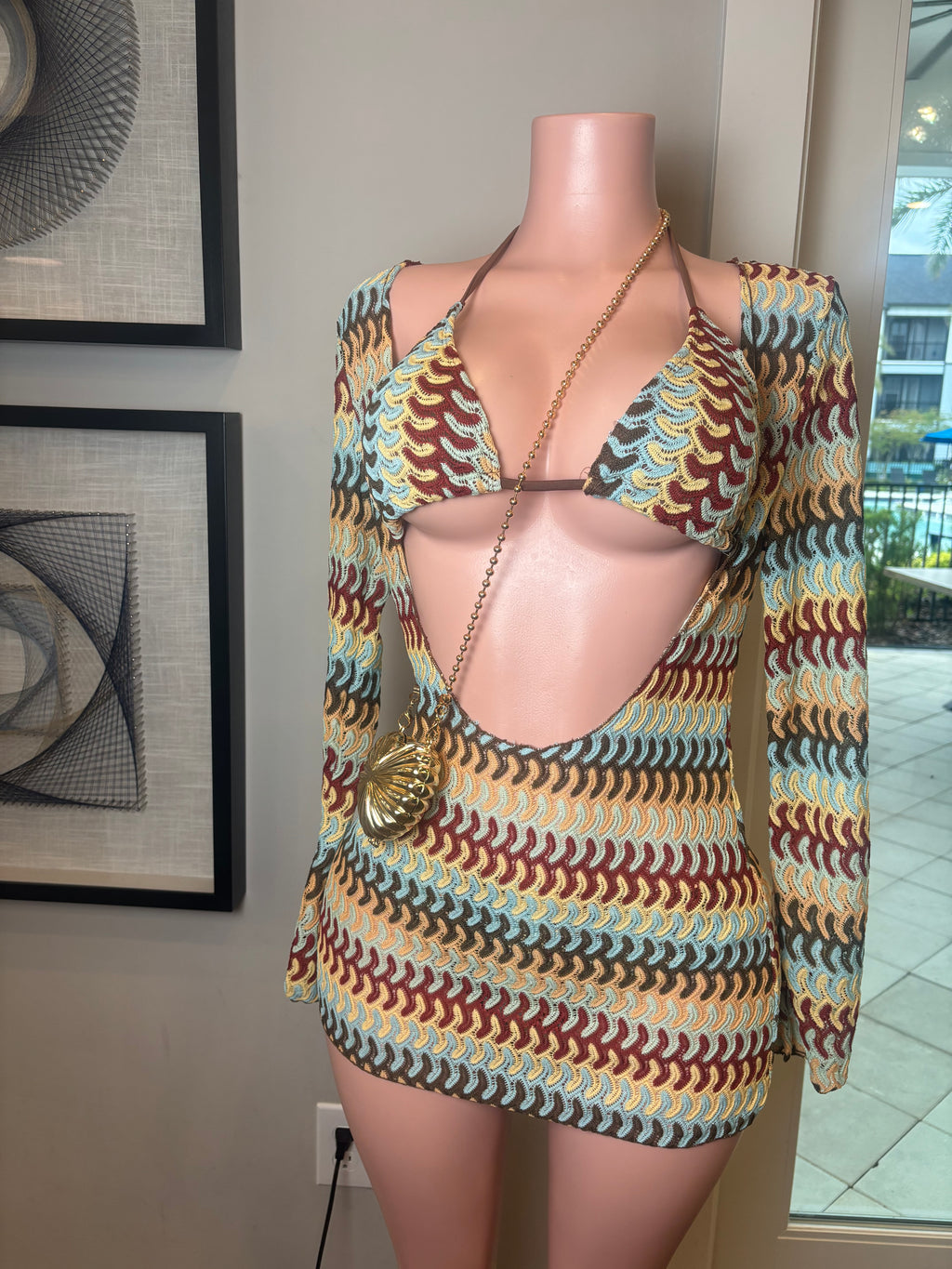 3 piece multicolor bathing suit