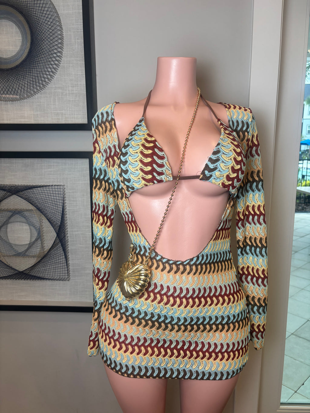 3 piece multicolor bathing suit