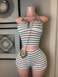 Black/white Knit two piece