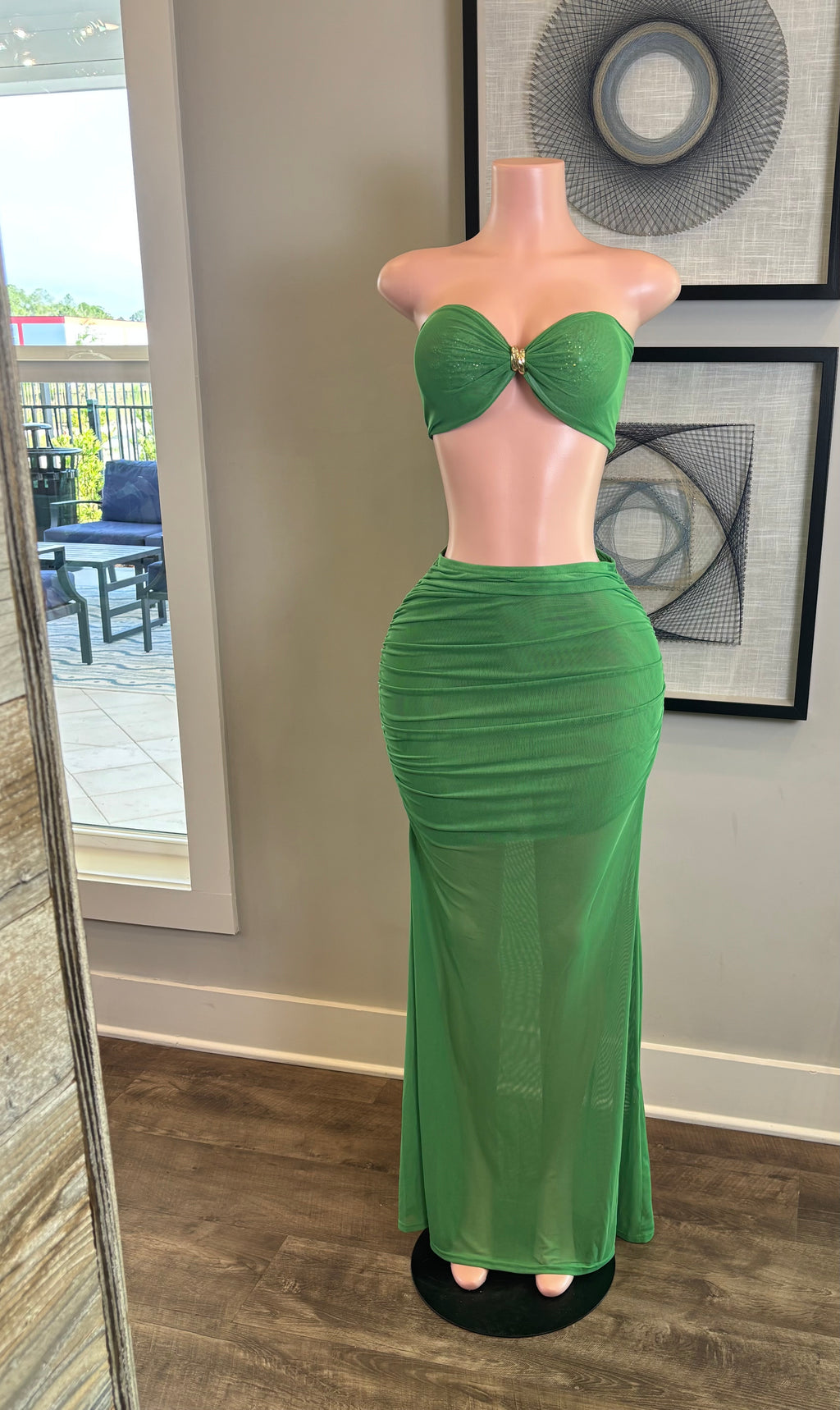 Ivory Green 2 piece