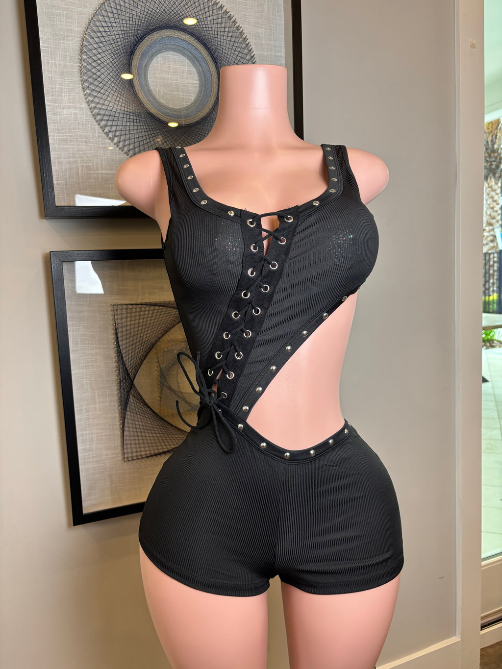 asymmetrical lace up