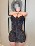 black corset dress