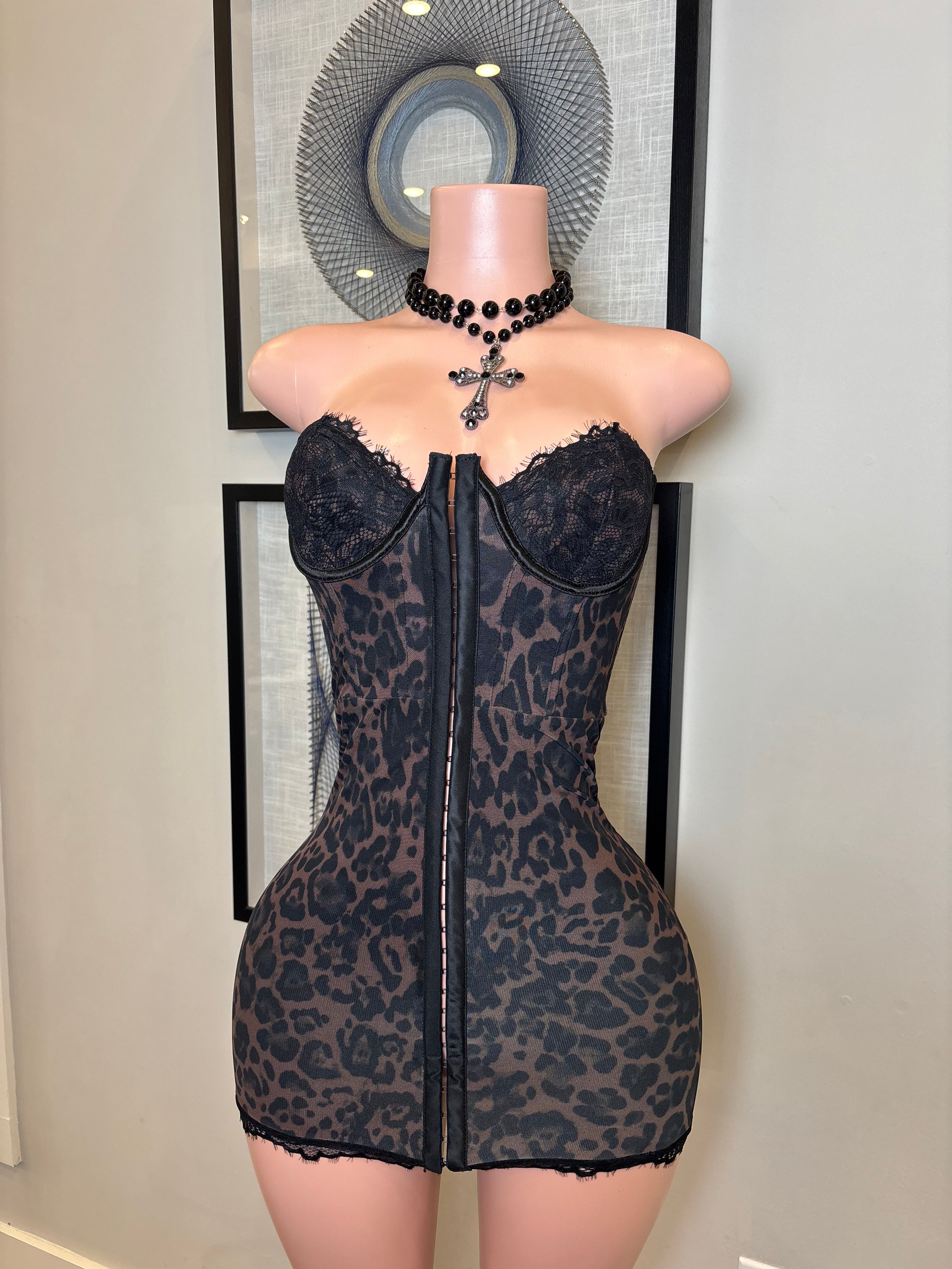 black corset dress